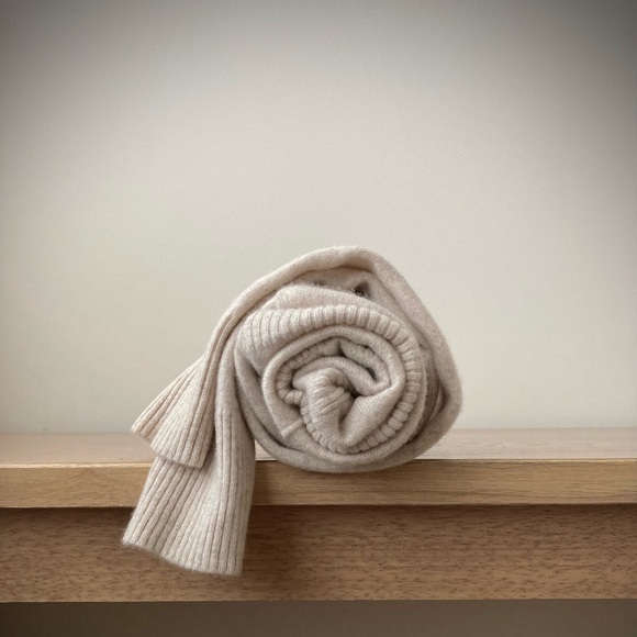 joodito 100% cashmere sweater wrap preppy tie scarf shawl cowl white ivory cream - Picture 8 of 10